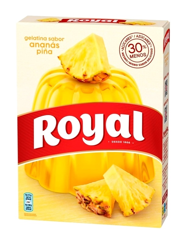 Gelatina sabor Piña (Ananas) - Royal 2x57g.